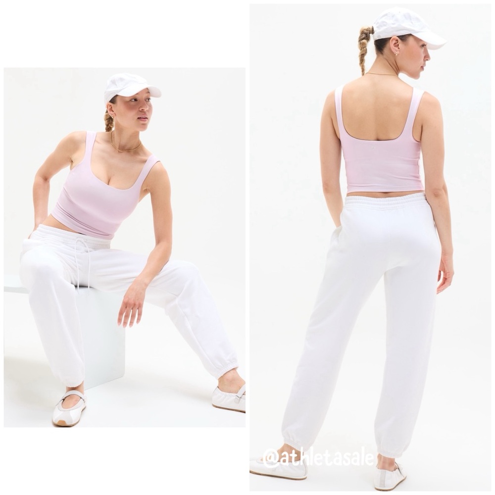 NWT Athleta Forever Fleece Mid Rise Jogger | Bright White